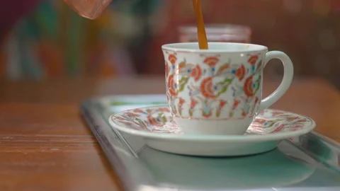 Turkish Coffee poured in a cup Video stock 242418680