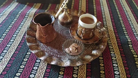 Turkish coffee set Video stock 291875837