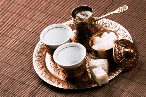 Turkish coffee set Stock Photos