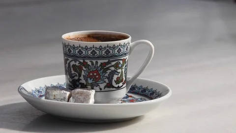 Turkish coffee on a table Stock Footage 108665018