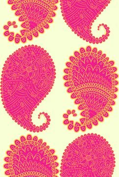 Turkish cucumber pattern in classic style. Traditional motif. Abstract retro  Stock Illustration