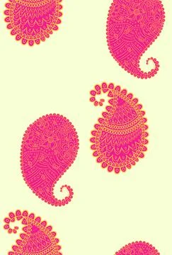 Turkish cucumber pattern in classic style. Traditional motif. Abstract retro  Stock Illustration