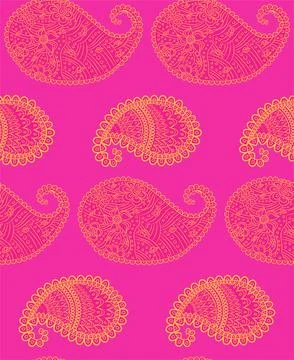 Turkish cucumber pattern in classic style. Traditional motif. Abstract retro  Stock Illustration