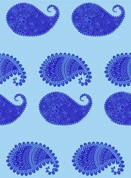 Turkish cucumber pattern in classic style. Traditional motif. Abstract retro  Stockillustratie