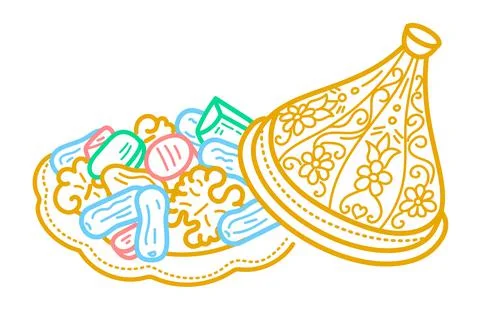 Turkish delight  Eastern sweets Stock Illustration