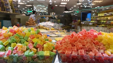Turkish delights candies, Istanbul, Turkey 4K Stock Footage