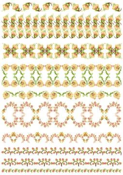 Turkish design border set Stock Illustration