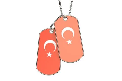 Turkish Dog Tags, 3D rendering Stock Illustration