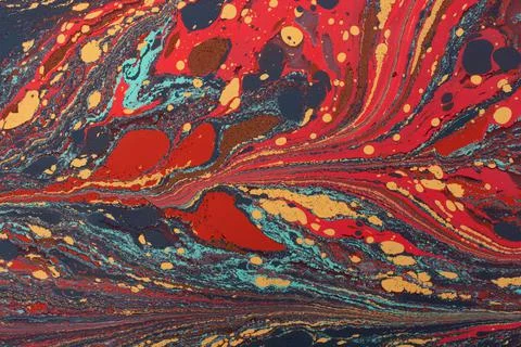 Turkish ebru marble effect surface pattern design for print Stock Photos