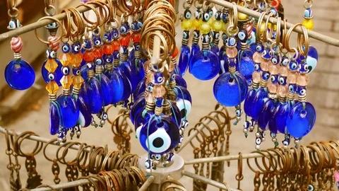 Turkish Eye Key Chains 1 Video stock 84775335