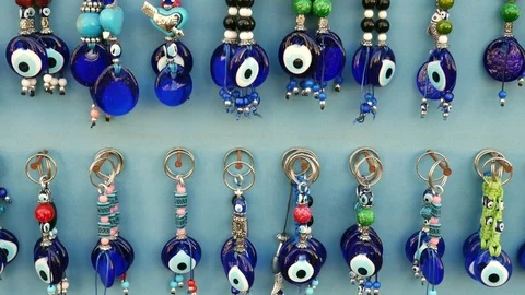 Turkish Eye Key Chains 2 Video stock 84775430