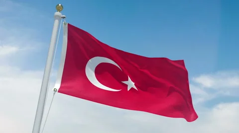 Turkish flag in 4k Stock Footage 62441690