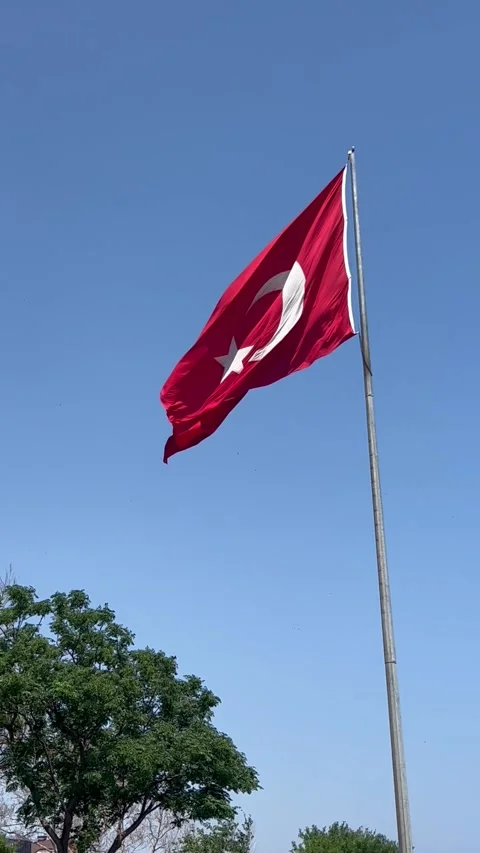 Turkish flag in air Stock Footage 337108658
