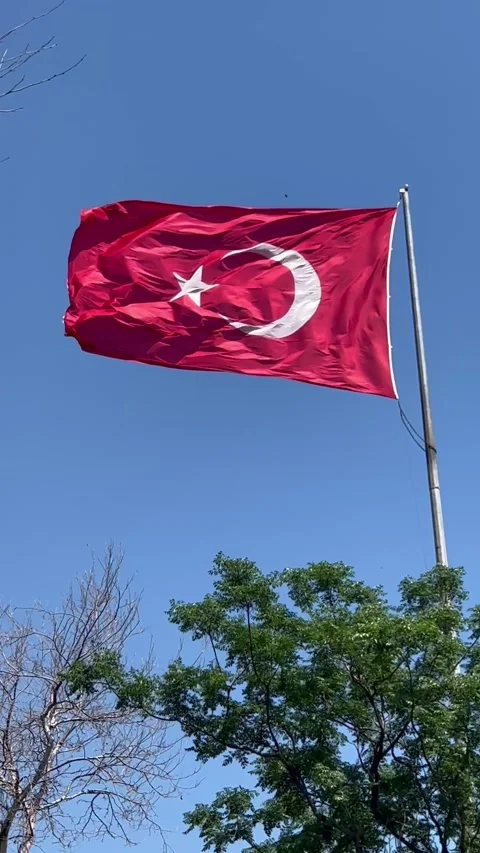 Turkish flag in air Stock Footage 337110499