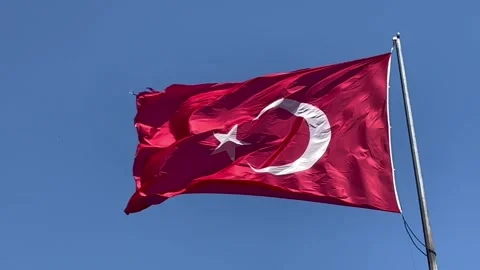 Turkish flag in air Stock Footage 337110500