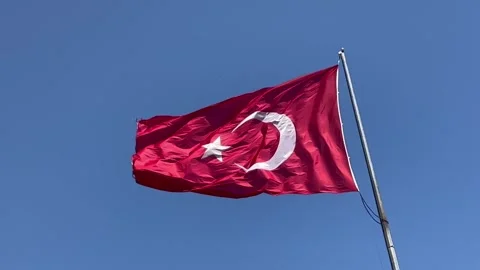 Turkish flag in air Stock Footage 337110815