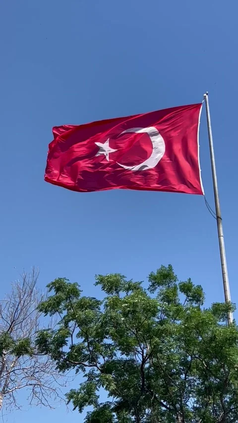 Turkish flag in air Stock Footage 337110997