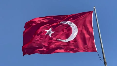 Turkish flag in air Stock Footage 337111306