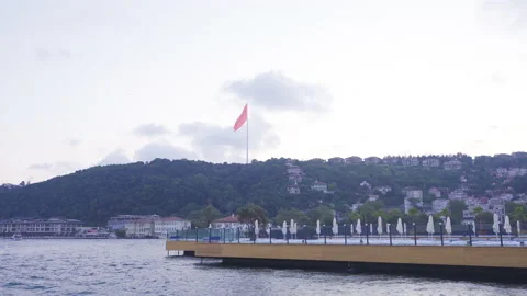 Turkish flag and Bosphorus. Stock Footage 212778550