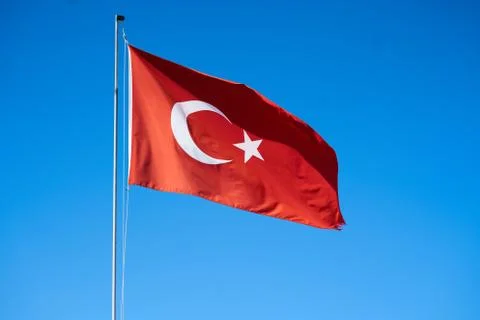 Turkish Flag Background Stock Photos