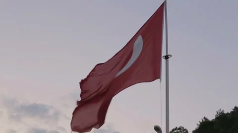 Turkish flag close up Stock Footage 67463681