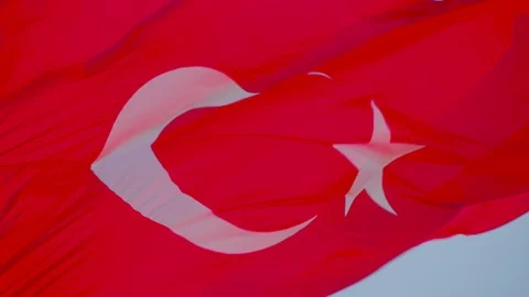 Turkish Flag close up Stock Footage 86099292
