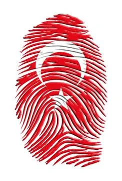 Turkish flag fingerprint Stock Illustration