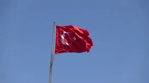 Turkish Flag - The Flag of Turkey Video stock 196644377