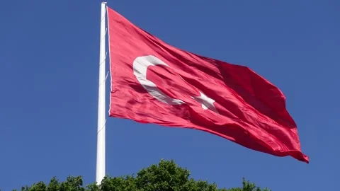 Turkish Flag - The Flag of Turkey Video stock 197358244