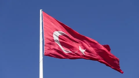 Turkish Flag - The Flag of Turkey Stock Footage 197372408