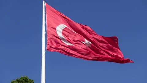 Turkish Flag - The Flag of Turkey Stock Footage 197372552