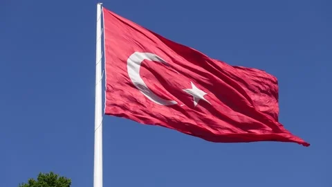 Turkish Flag - The Flag of Turkey Stock Footage 197372657