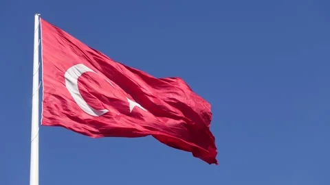 Turkish Flag - The Flag of Turkey Stock Footage 197372817