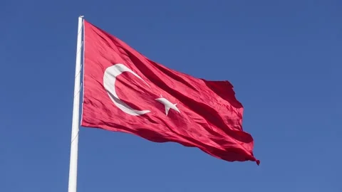 Turkish Flag - The Flag of Turkey Stock Footage 197373010