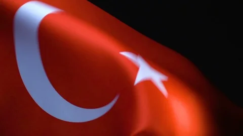 Turkish Flag Flapping Stock Footage 118966784
