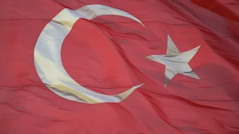 A turkish flag flapping in the wind Video stock 103466164