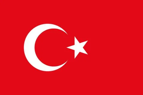 Turkish flag, flat layout, vector illustration Stock Illustration