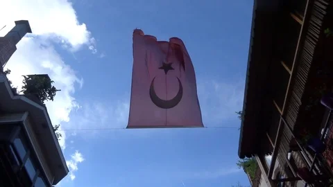 Turkish flag fluttering Stock Footage 91319158