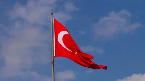 Turkish Flag Stock Footage 48237256