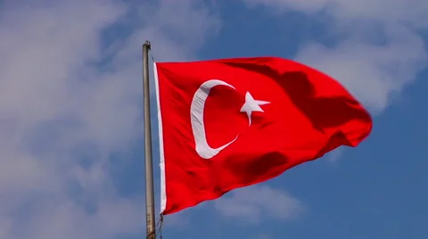 Turkish Flag Stock Footage 48237260