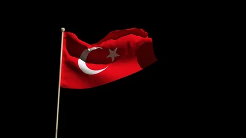 Turkish Flag Stock Footage 88435707