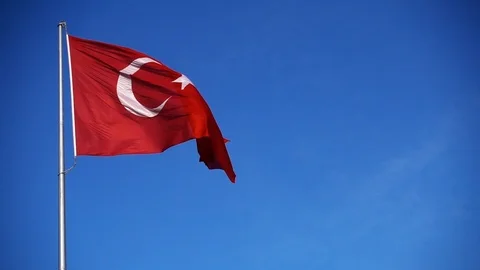 Turkish flag. Video stock 96230349
