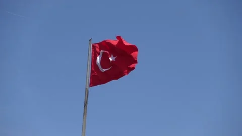 Turkish Flag Video stock 196644522