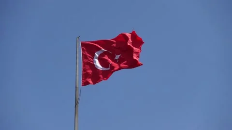 Turkish Flag Video stock 196645114