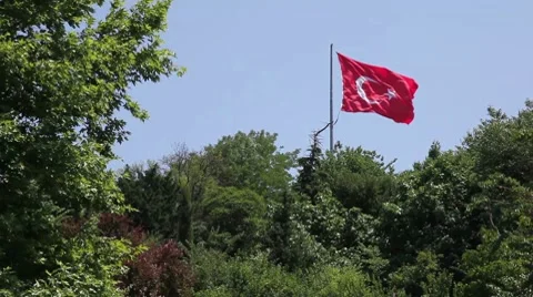 Turkish flag HD 1080p Video stock 7749002