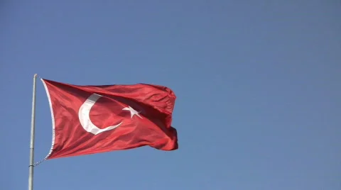 Turkish Flag in High Winds Video stock 646683