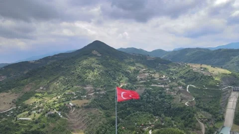 Turkish flag landscape Stock Footage 198070206
