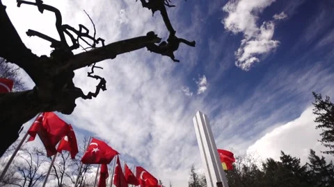 Turkish Flag At Memorial Site Stock Footage 336221579
