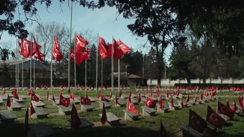 Turkish Flag At Memorial Site Stock Footage 336222330