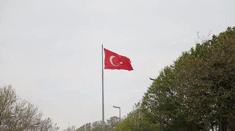Turkish Flag Nice big Turkish flag Stock Footage 50407197